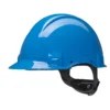 Blue safety helmet for construction work