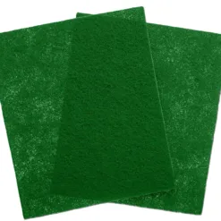 Green scouring pads for cleaning surfaces