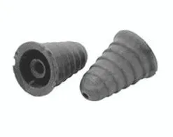 Black ribbed rubber sealing plugs