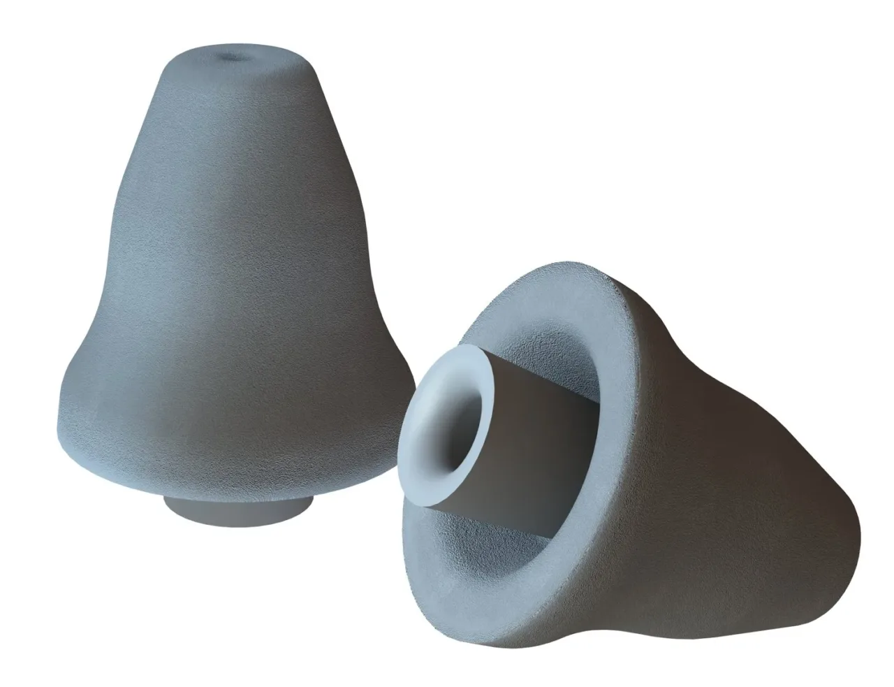 Gray silicone gasket components displayed on white background.