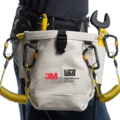 3M tool belt with safety clips and wrenches.