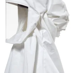 White protective hood with clear face shield