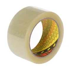 Clear adhesive packing tape roll