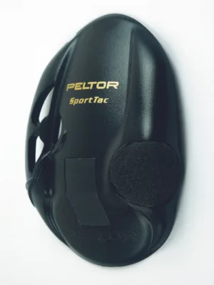 Black Peltor SportTac hearing protector device.