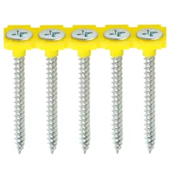 Collated Drywall Fine Thread Bugle Head Silver Screws - 3.5 x 25