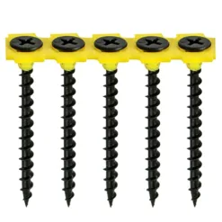 Collated Drywall Coarse Thread Bugle Head Black Screws - 3.5 x 45