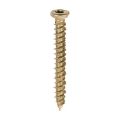 Concrete Screws Flat Countersunk Gold - 7.5 x 60