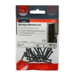 Alternative view of Twin-Threaded Round Head Black Woodscrews - 6 x 1