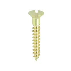 Solid Brass Countersunk Woodscrews - 7 x 1