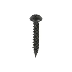 Twin-Threaded Round Head Black Woodscrews - 8 x 1