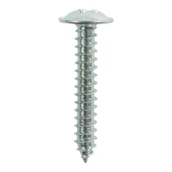 Self-Tapping Flange Head Silver Screws - 8 x 1