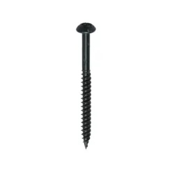 Twin-Threaded Round Head Black Woodscrews - 8 x 2