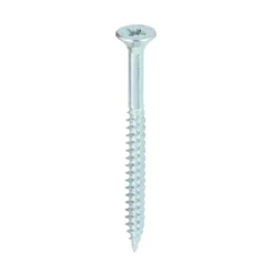 Twin-Threaded Countersunk Silver Woodscrews - 8 x 2