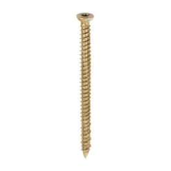 Concrete Screws Flat Countersunk Gold - 7.5 x 100