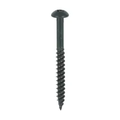 Twin-Threaded Round Head Black Woodscrews - 10 x 2