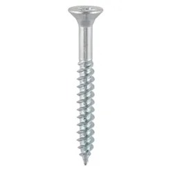 Twin-Threaded Countersunk Silver Woodscrews - 10 x 3