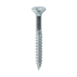 Twin-Threaded Countersunk Silver Woodscrews - 12 x 2