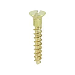 Solid Brass Countersunk Woodscrews - 4 x 3/4