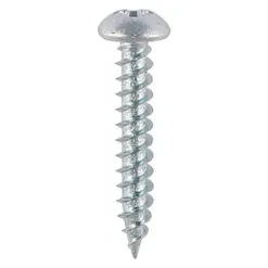 Twin-Threaded Round Head Silver Woodscrews - 6 x 1/2