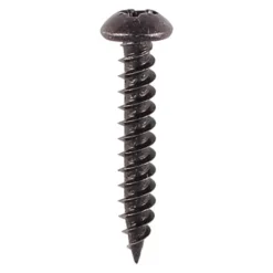 Twin-Threaded Round Head Black Woodscrews - 6 x 3/4