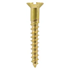Solid Brass Countersunk Woodscrews - 6 x 3/4