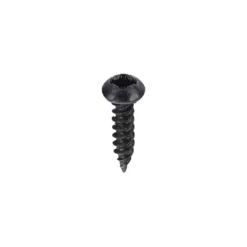 Twin-Threaded Round Head Black Woodscrews - 6 x 5/8