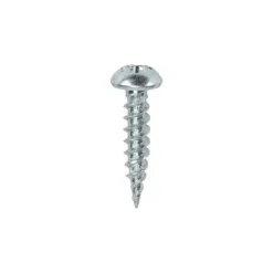 Twin-Threaded Round Head Silver Woodscrews - 6 x 5/8
