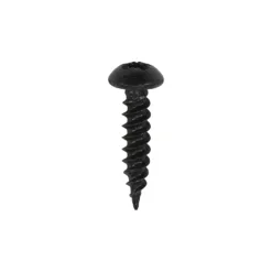 Twin-Threaded Round Head Black Woodscrews - 8 x 3/4