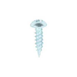 Twin-Threaded Round Head Silver Woodscrews - 8 x 5/8