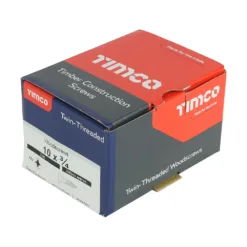 Alternative view of Twin-Threaded Countersunk Silver Woodscrews - 10 x 3/4