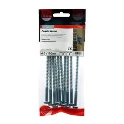 Alternative view of Coach Screws Hex Head Silver - 6.0 x 100