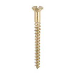 Solid Brass Countersunk Woodscrews - 6 x 1 1/2