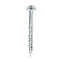 Twin-Threaded Round Head Silver Woodscrews - 6 x 11/4