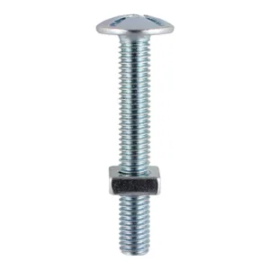 Roofing Bolts & Square Nuts Silver - M6 x 30