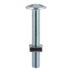 Roofing Bolts & Square Nuts Silver - M6 x 40