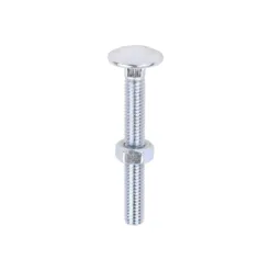 Carriage Bolts DIN603 & Hex Full Nuts DIN934 Silver - M6 x 50