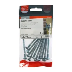 Alternative view of Coach Screws Hex Head Silver - 6.0 x 70