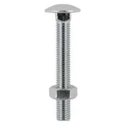 Carriage Bolts DIN603 & Hex Full Nut DIN934 A2 Stainless Steel - M8 x 100