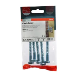 Alternative view of Coach Screws Hex Head Silver - 8.0 x 100