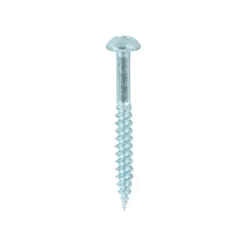 Twin-Threaded Round Head Silver Woodscrews - 8 x 11/2