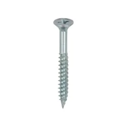 Twin-Threaded Countersunk Silver Woodscrews - 8 x 1 1/2