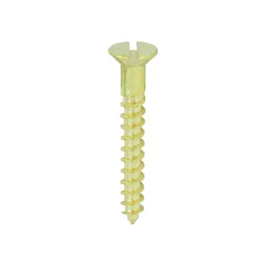 Solid Brass Countersunk Woodscrews - 8 x 1 1/4