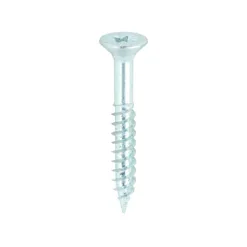 Twin-Threaded Countersunk Silver Woodscrews - 8 x 1 1/4