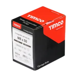 Alternative view of Carriage Bolts DIN603 & Hex Full Nuts DIN934 Silver - M8 x 50