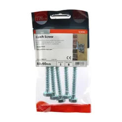 Alternative view of Coach Screws Hex Head Silver - 8.0 x 60