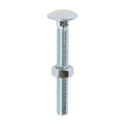 Carriage Bolts DIN603 & Hex Full Nuts DIN934 Silver - M8 x 65
