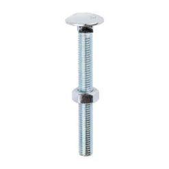 Carriage Bolts DIN603 & Hex Full Nuts DIN934 Silver - M8 x 75
