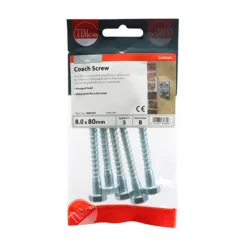 Alternative view of Coach Screws Hex Head Silver - 8.0 x 80