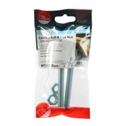 Alternative view of Carriage Bolts DIN603 & Hex Full Nut DIN934 Silver - M10 x 100