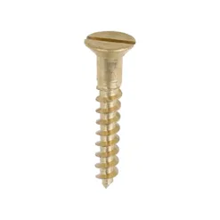 Solid Brass Countersunk Woodscrews - 10 x 1 1/4